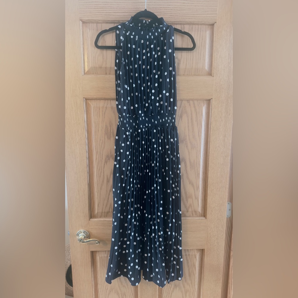 Petal & Pup Blue and White Polka Dot Kids Dress